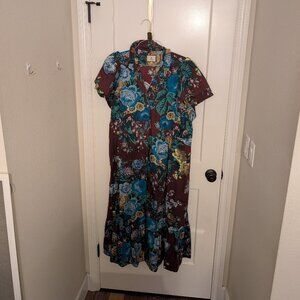 Tuckernuck Oxblood Verdant Floral Alice Dress - XXXL